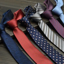 Осень мужской жакет тканый Тонкий шелковый галстук 5 см тонкие галстуки для мужчин узкий мальчишник бизнес Подарочная коробка для галстука