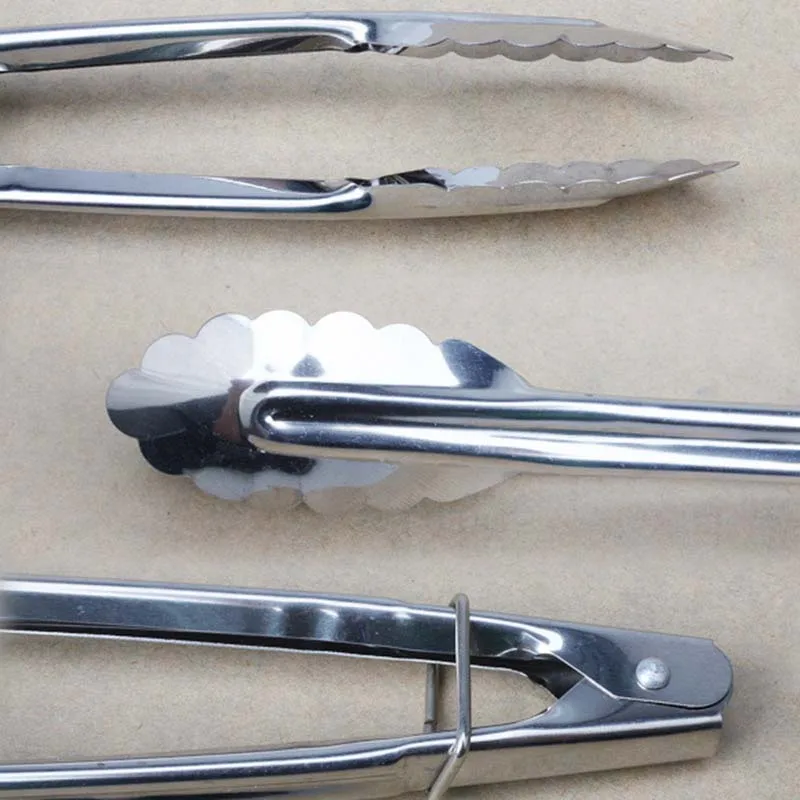 

Newly Stainless Steel Tongs With Lock Design Grip For Kitchen Food Vegetable BBQ Grill MK