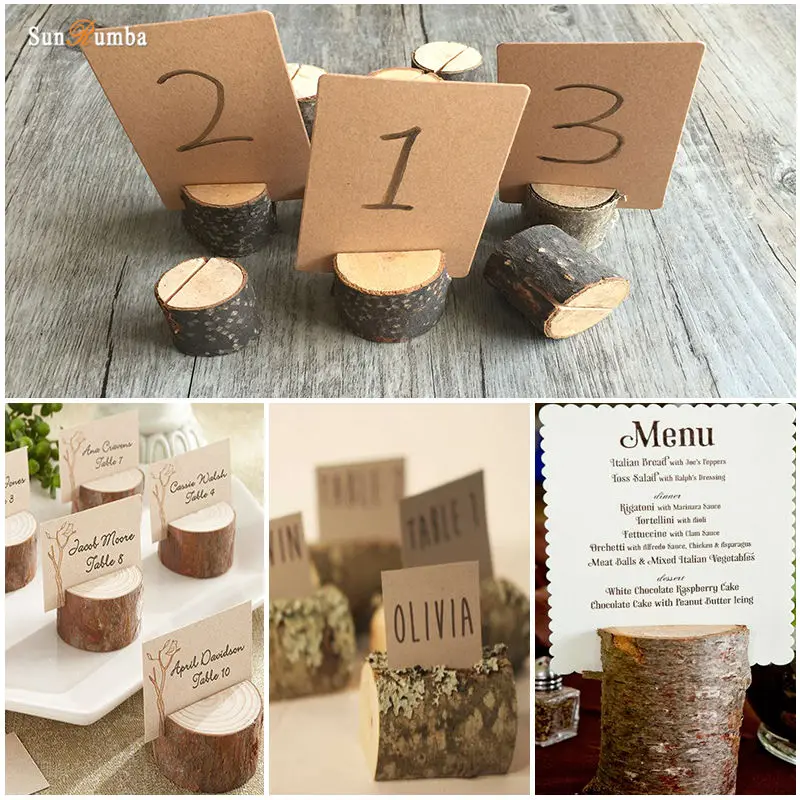 

10pcs Wooden Name Place Cards Holders Table Number Holder Rack Wedding Party Direction Signs Supplies Event Party Decoration DIY