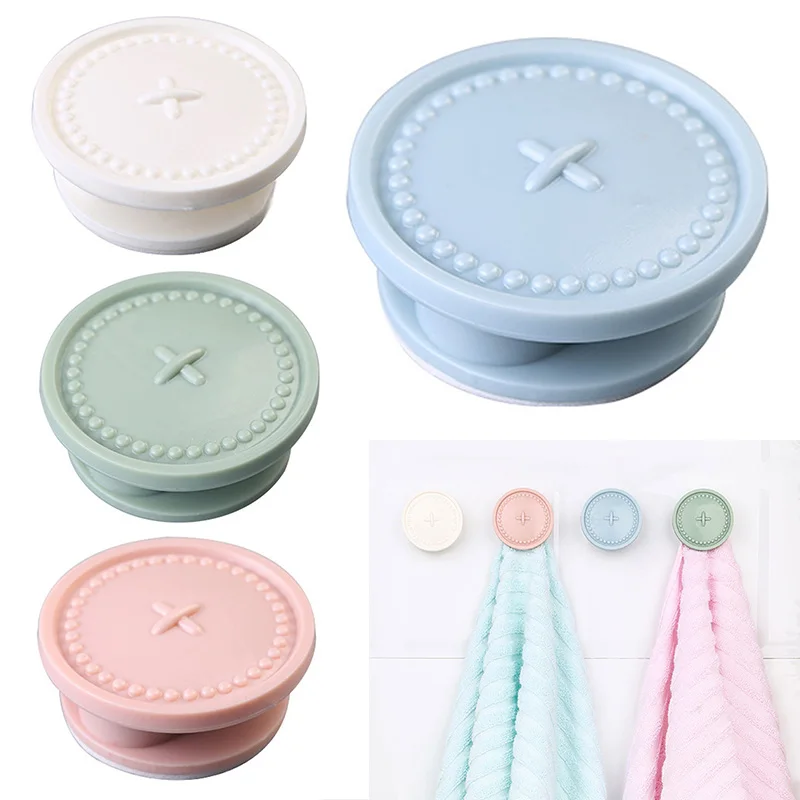 

New 1 Pcs Magnetic Button Shape Hook Folder Key Towel Hook Wall Hook Magnetic Wall Hanger Seamless Self Adhesive Holders
