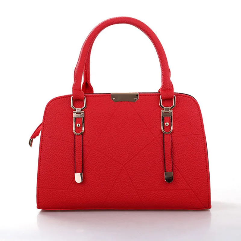 

Famous Brand Designer Fashion Women Shoulder Bag Embossing Ladies Red PU Leather Solid Handbag For Woman