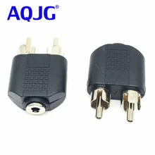 Полезный экранированный 3,5 мм 1/8 3,5 мм стерео Женский разъем для 2 RCA штекер Адаптер для наушников Y аудио адаптер мама-папа аудио