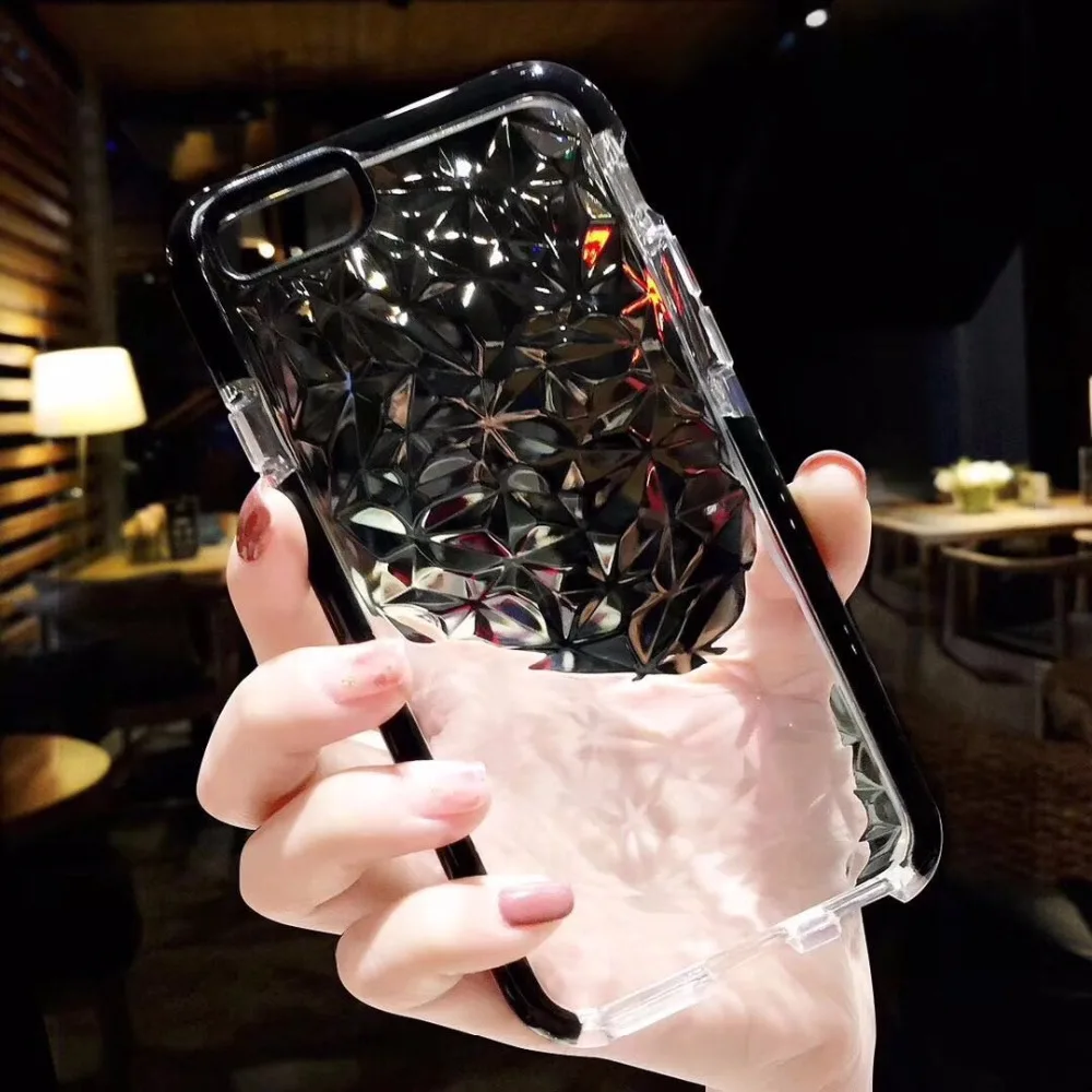 

Fashion Transparent Diamond Water Feeling Soft Case For Apple iphone 6 7 8 Plus X XR XS Max Cover 6plus 7plus 8plus XsMax Cases