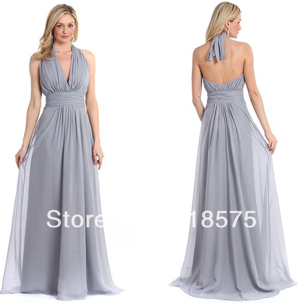 Modern Halter Deep V Neck D Waist Grey Long Bridesmaid Dresses Modern Halter Deep V Neck D Waist Grey Long Bridesmaid Dresses In From Weddings Events On Aliexpress Alibaba Group