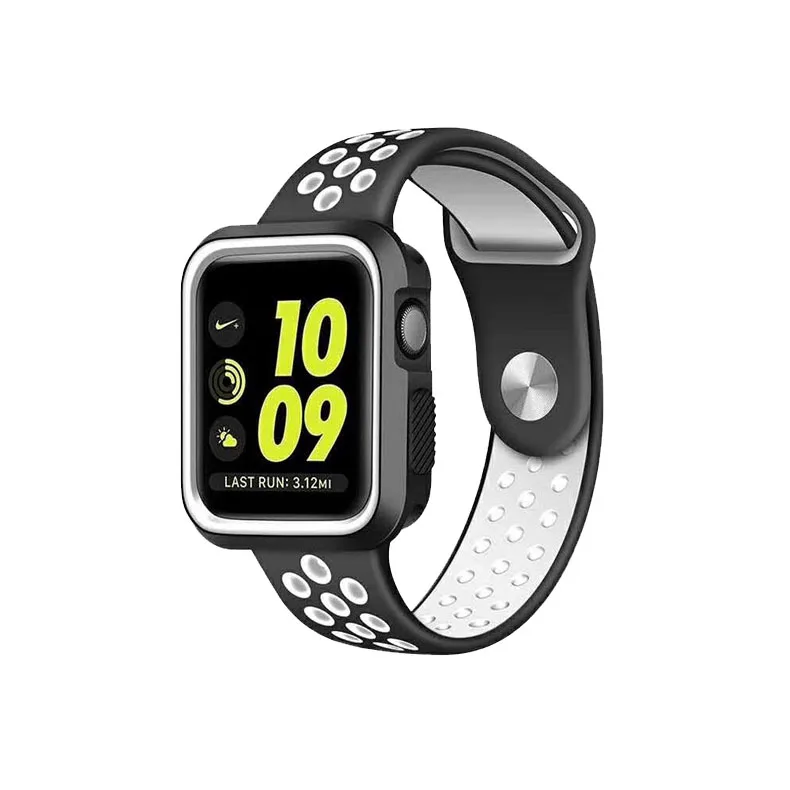 Силиконовый спортивный ремешок для Apple Watch band 4, 3, 2, 42 мм, 44 мм, iwatch band 38 мм, 40 мм, наручный браслет, чехол для часов, набор аксессуаров