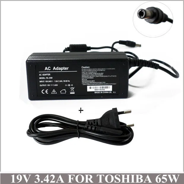 

3.42A 65W AC Adapter Laptop Charger Plug For Ordenador Portatil Toshiba Satellite PA3714E-1AC3 C600 R700 L600 L730 L755 L755D