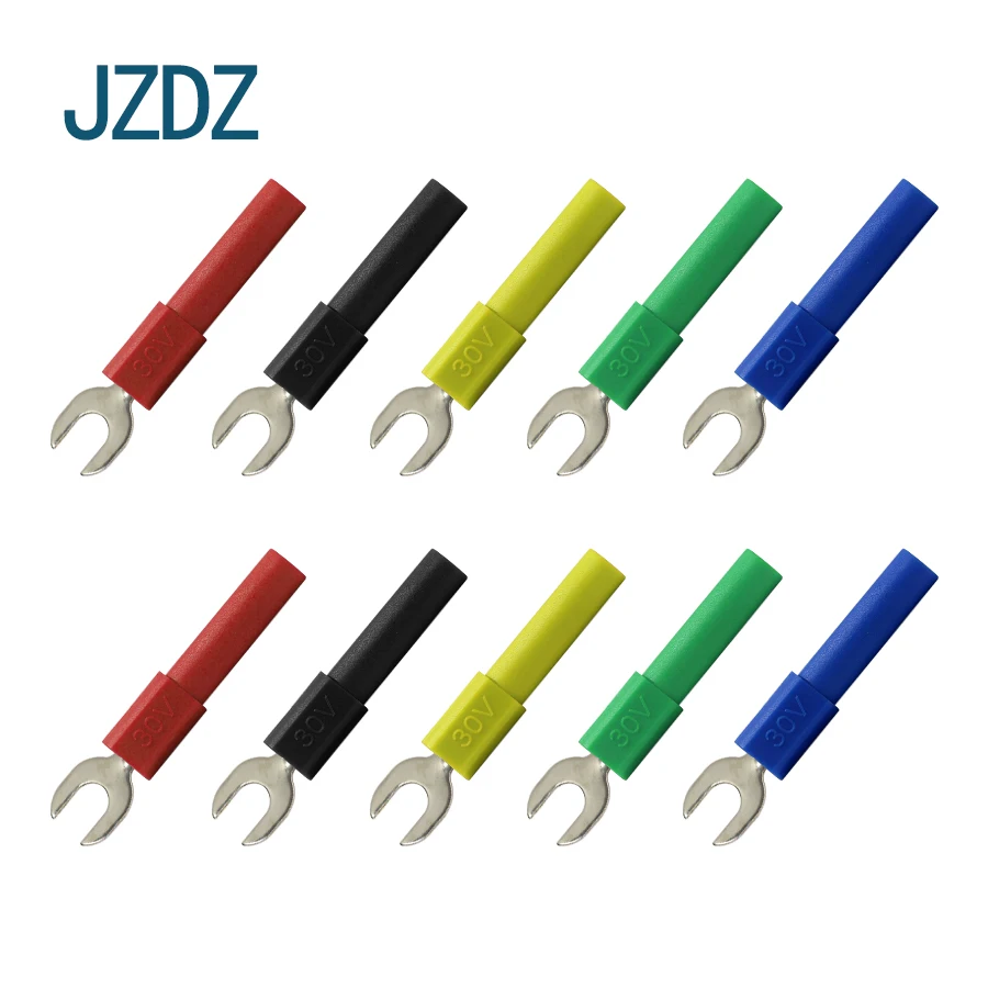 

JZDZ J.20016 10 PCS 4mm spacing Y U type insert piece to 4mm safety type jack is suitable for connection post grounding post