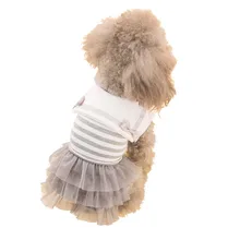 2017 Dog Dress Stripe Cat Pet Clothes Navy Style Costume Sailor Uniform Skirt Summer Puppy Clothes for Small Dogs Apparel Outfit