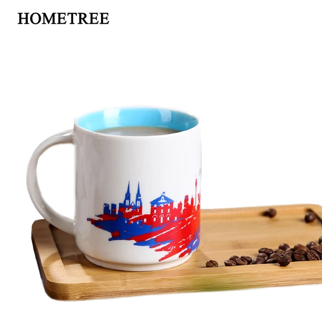Hometree 420ml Personality Colourful Ceramic Coffee Cups Tea Milk Hometree 420ml Personality Colourful Ceramic Coffee Cups Tea Milk Office Round Handle Mark Water Cup