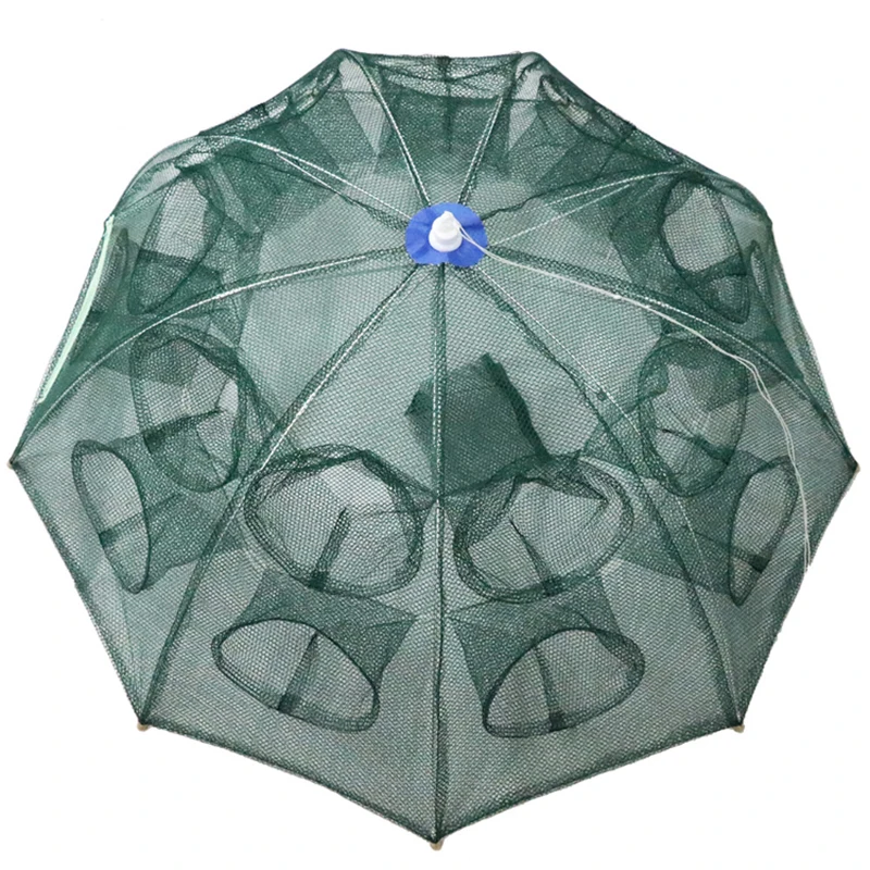

16 Holes Automatic Folding Fishing Net Shrimp Cage Nylon Foldable Crab Fish Trap Cast Net Cast Folding Fishing Network