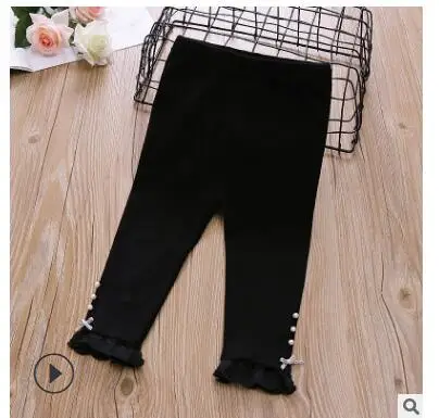 Новые корейские леггинсы для девочек Удобная хлопковая детская одежда, брюки для детей от 0 до 3 лет - Цвет: Черный