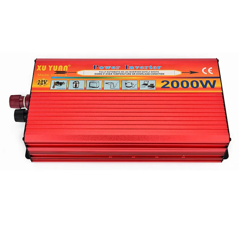 Portable Peak 2000W Car Inverter 12V To 220V Car Charger Veicular Power Inverter Converter Adapter With Double Universal Socket (5)