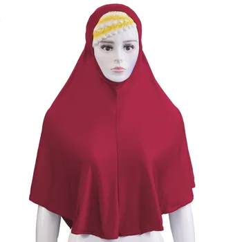 

2019 Cotton Women Hijabs Ladies Solid Long Shawl Head Scarf Female Daily Wrap Hijab Plain Muslim Fashion Headscarf Loop Scarves