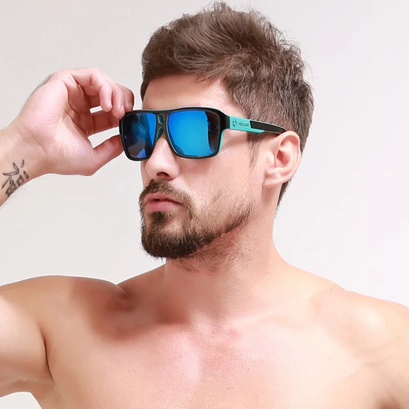 KDEAM Original Design Polarized Square Sunglasses Men Summer Outdoor& Travel UV Goggles Male Fashion Sports Style Shades RX63