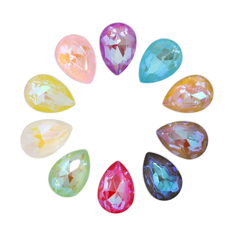 

7*10mm Drop Nail Art Rhinestones Decorations Sets Glitter Shiny Nail Stone DIY Manicure Crystal Nail Rhinestone Accessory 50Pcs