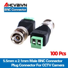 AHCVBIVN 100 шт. мини Коаксиальный CAT5 коаксиальный bnc-разъем для камеры Система видеонаблюдения BNC Видео балун разъем адаптера