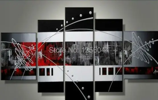 

100% Hand made High Q. Abstract Wall Decor Landscape Oil Painting on canvas 5pcs/set with Framed decorations for the home