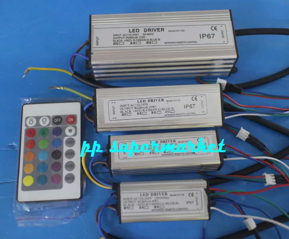 Waterproof 10w 20w 30w 50w 100w Rgb Led Driver 24 Key Remote For Rgb