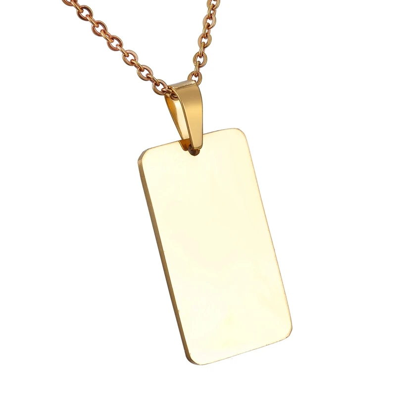 LASPERAL 1PC Blank Stainless Steel Pendants For Handmade Memorized Necklaces Jewelry DIY