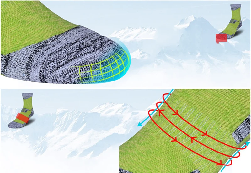 Женские уличные лыжные плотные теплые носки, спортивные носки, спортивные носки для альпинизма, сноуборда, лыжного спорта, 3 пар/лот