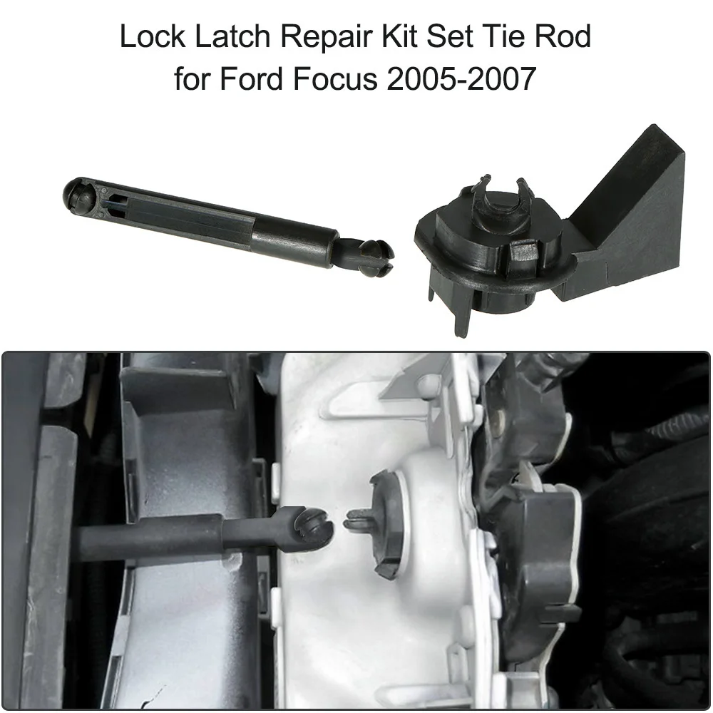 Hood Lock Latch Repair Kit Set Tie Rod for Ford Focus 2005 2007