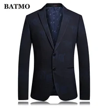 BATMO Новое поступление весенние высококачественные повседневные мужские блейзеры в клетку, мужские костюмы, мужские повседневные куртки для мужчин, большие размеры 6811