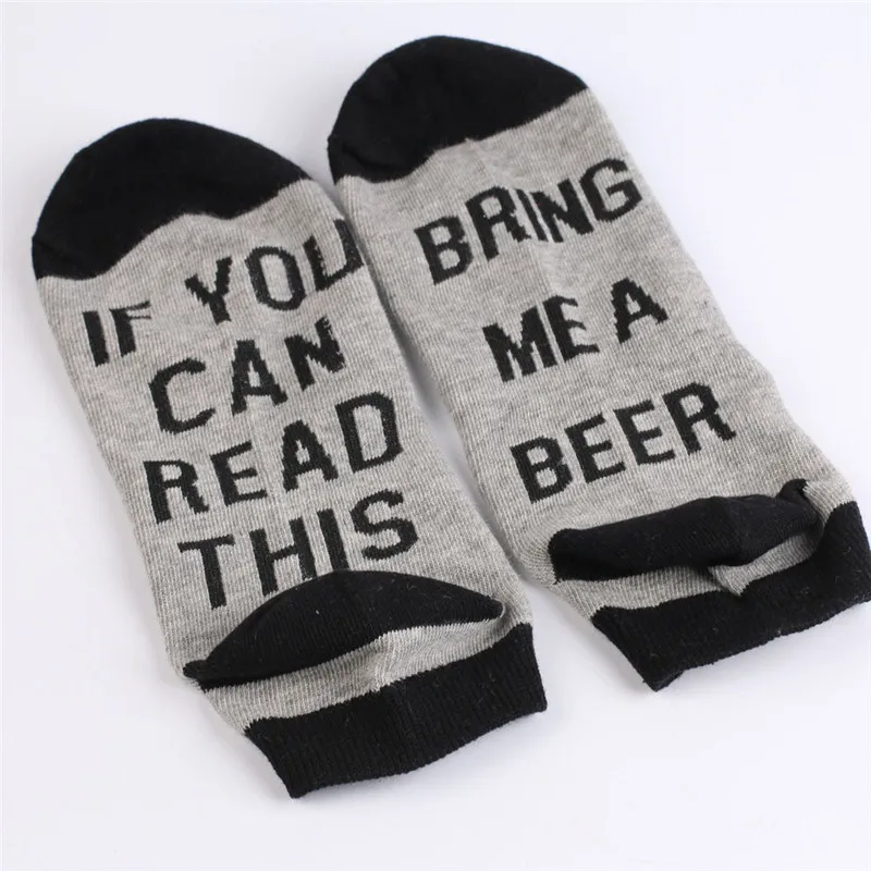 Забавные носки, если вы можете прочесть это Bring Me Beer Wine, носки до лодыжки Harajuku, летние calcetines, не выцветают, носки унисекс для женщин и мужчин - Цвет: 6