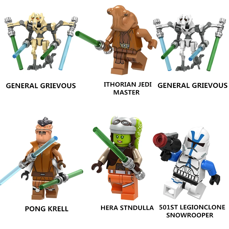 

Legoings Star Wars Stormtrooper Jedi Master Sergeant Maz Kannata Snoke General Grievous building block toys starwars figures