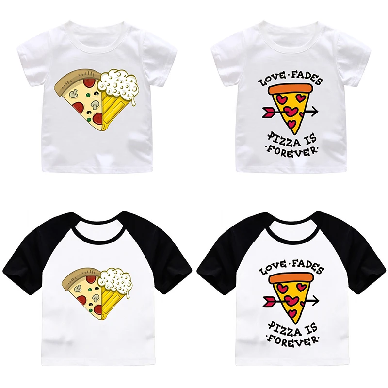 ZSIIBO Pizza Beer/детская футболка одежда для мальчиков костюм девочек летние хлопковые