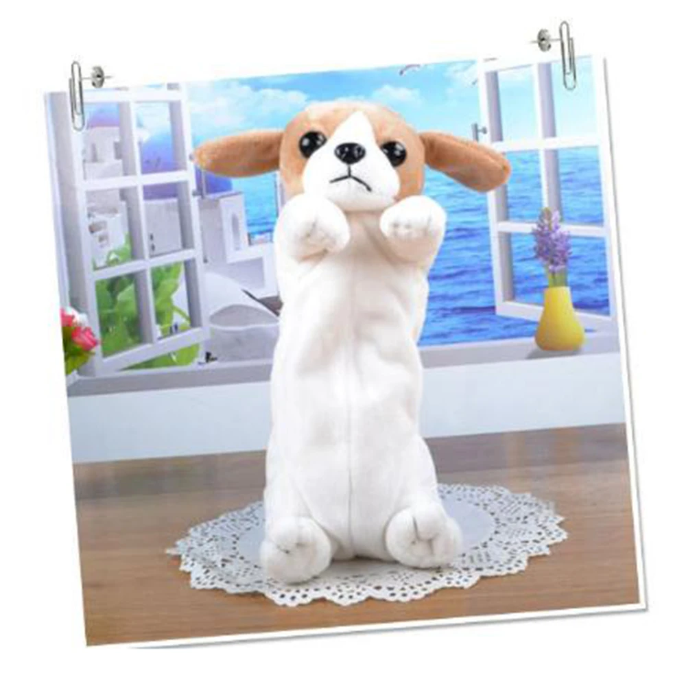 New Cartoon Plush Dog Pencil Case Animal Funny Animal Shaped Pen Bag For Kids Schools Offices Supplies Stationery