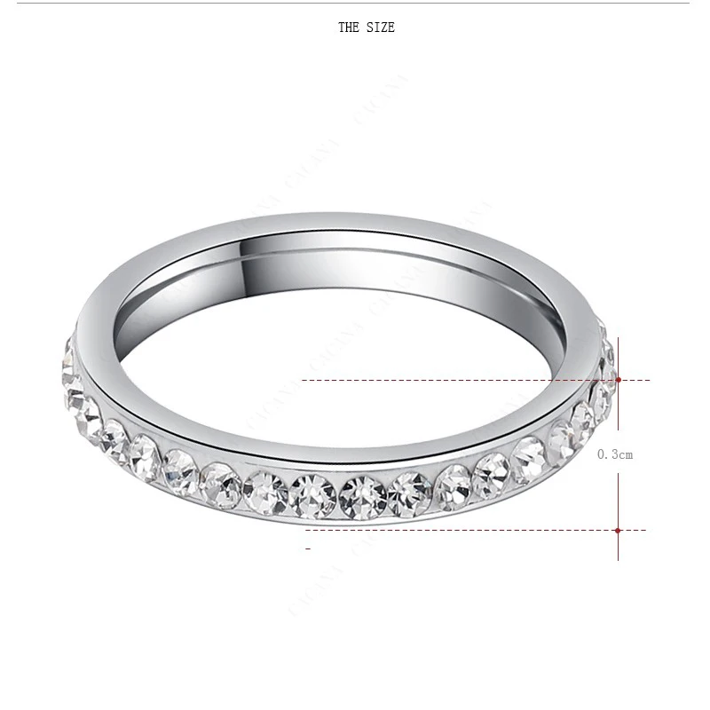 DOTIFI 316L кольца из нержавеющей стали для женщин серебро/золото Цвет Кристалл обручальное кольцо ювелирные изделия