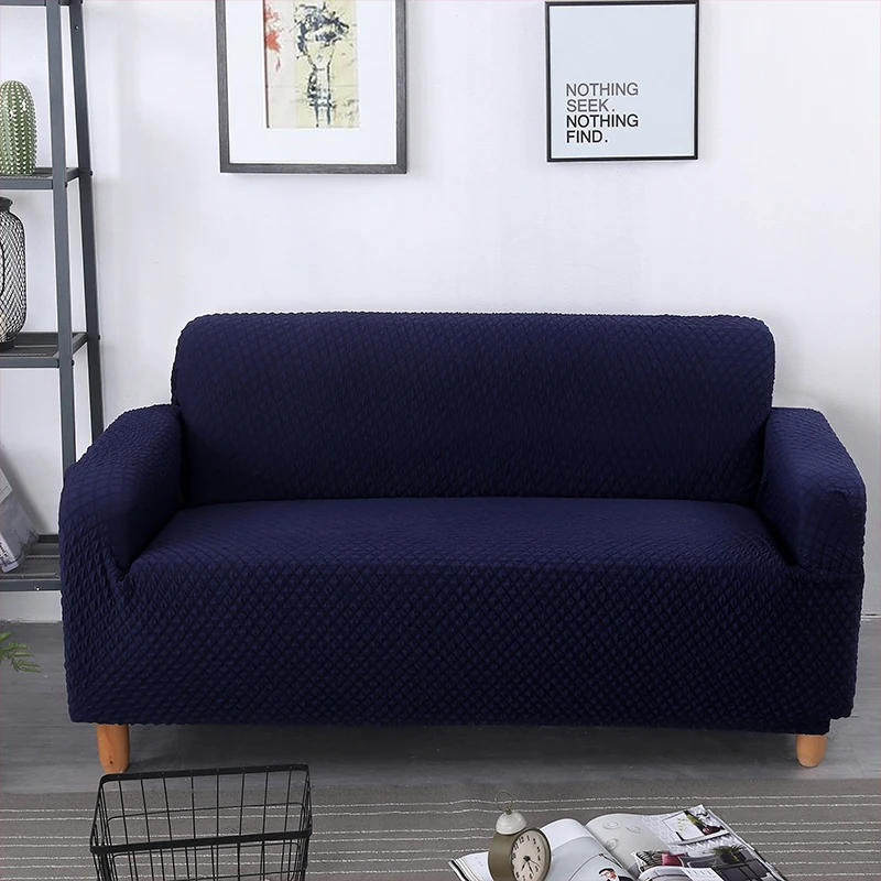 Жаккардовый чехол для дивана для гостиной, чехол для дивана, Эластичный чехол для дивана для детей, домашних животных, собак, защитная мебель - Цвет: Navy blue