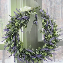30 см Искусственный цветок лаванды венок двери висячие гирлянды свадебный Декор окна