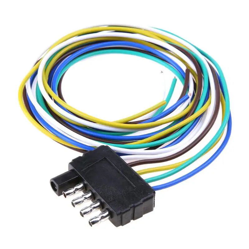 

36" Trailer Light Wiring Harness Extension Cable Cord 4Pin/5 Pin Flat Plug Wire Connector Adapter for Commercial Vehicles