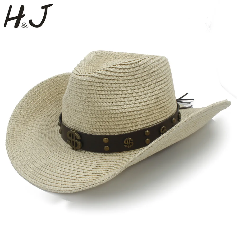 Buy Women Men Straw Western Cowboy Hat Jazz Summer Sombrero Hombre Beach Sun