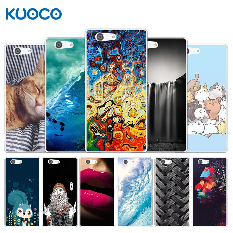 

Soft TPU Case for Sony Xperia Z3 Compact Z3 Mini D5803 M55W Back Soft Silicon Cover Sea Waves Design 4.6" For Sony Z3 Compact