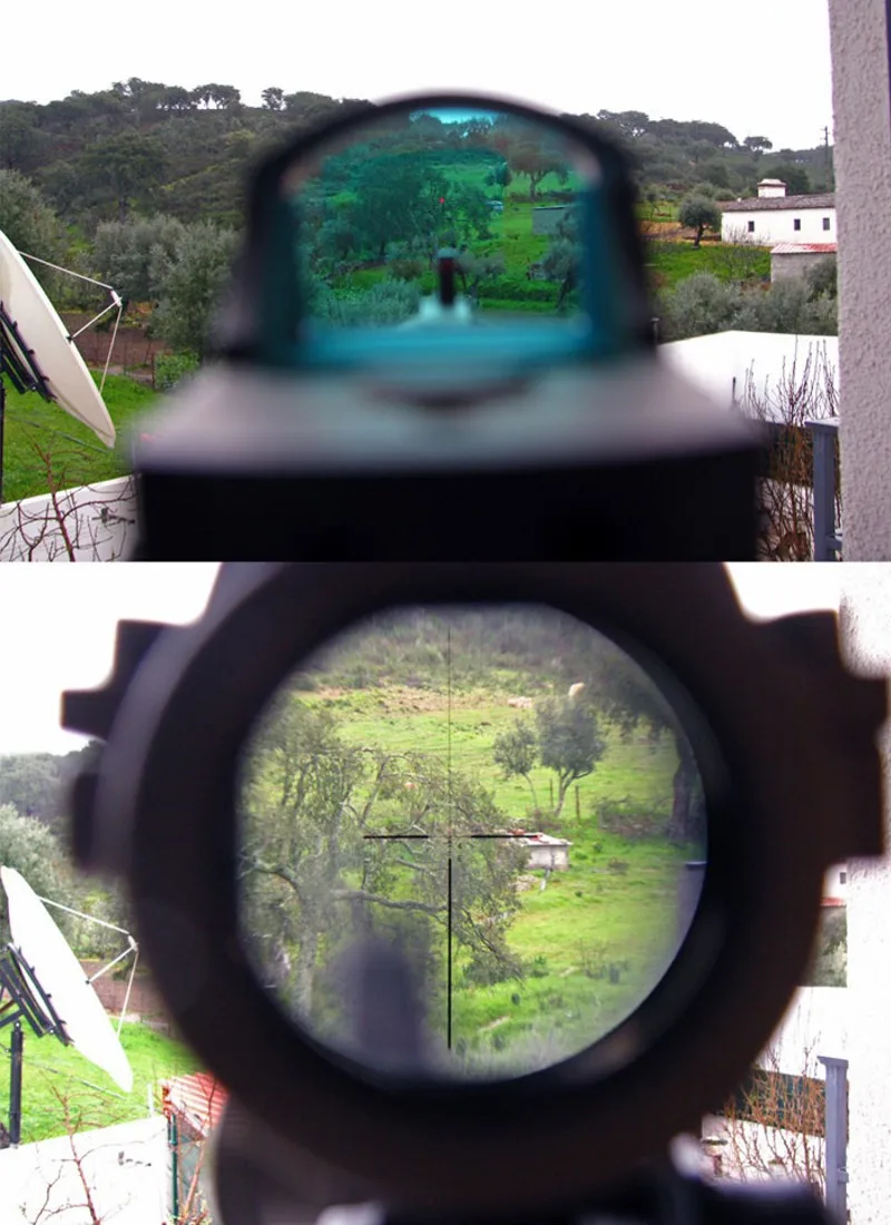 AIM Охота прицел Airsoft ACOG 4X32 Красный точка зрения мини Reddot оптический Тактический пневматическое оружие областей AO5320