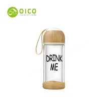 OICO 260 мл заводское прямое дерево цветное, Двуслойное стеклянный чайник Прозрачное тепло высокая боросиликатная бот с двойным остеклением