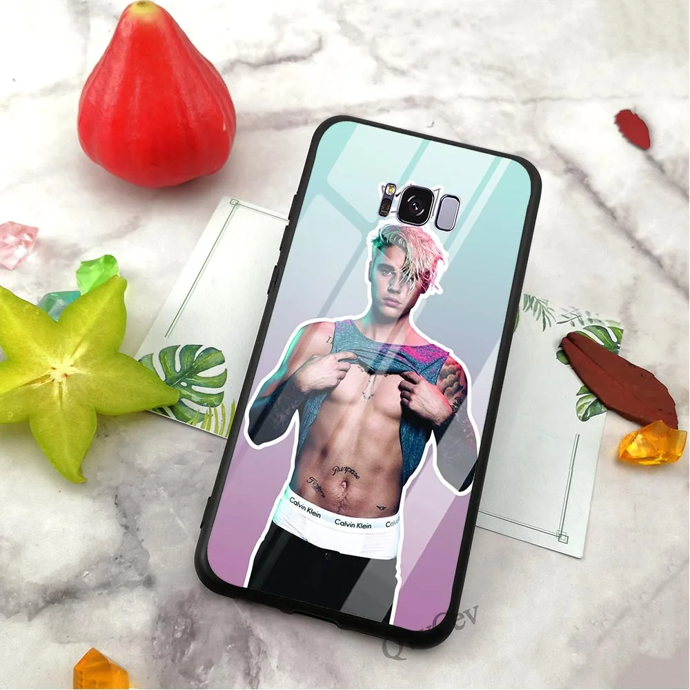 Hybrid Justin Bieber Tempered Glass Phone Cover for Samsung S9 Case S7 Edge Note 8 9 Galaxy S8 Plus S10 Cases