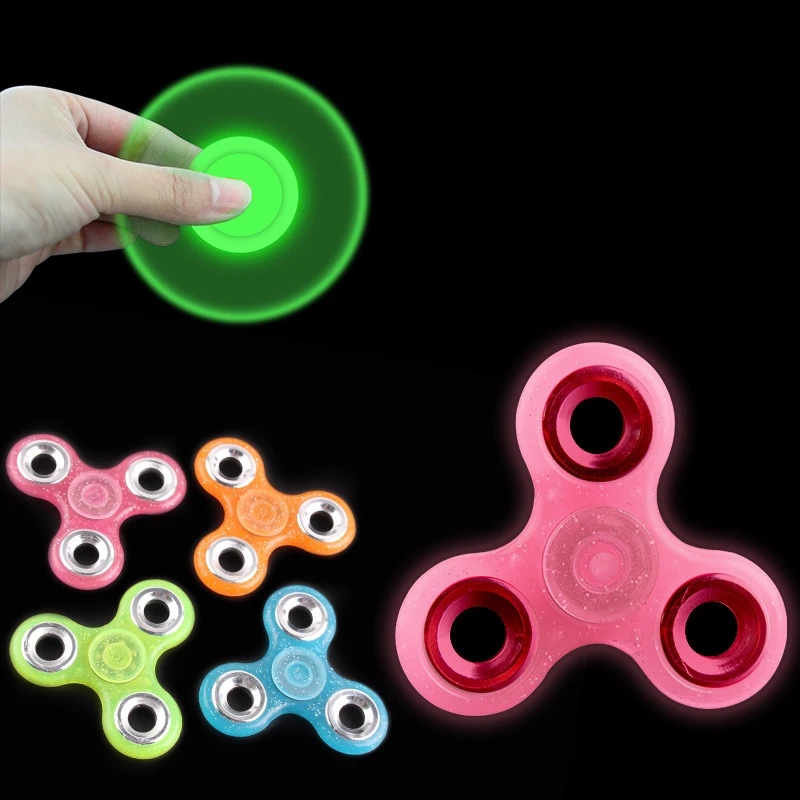 Wholesale 10x LED Light Flash Hand Spinner Fidget EDC Toy Autism ON/OFF+3 Mode 