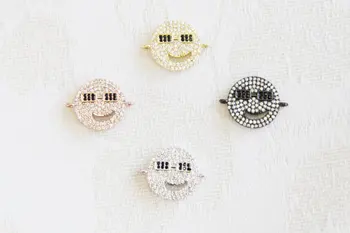 

CZ Micro Pave 15mm Happy Face Connectors