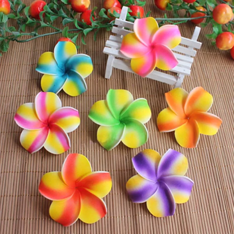 100PCS,7CM Multicolor Fake Foam PE Frangipani Artificial Hawaii