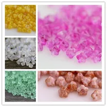 4*6MM 100Pcs/lot Mixed Colors ” Wax apple flower ” Czech Crystal Glass Loose Bead Jewelry Beads