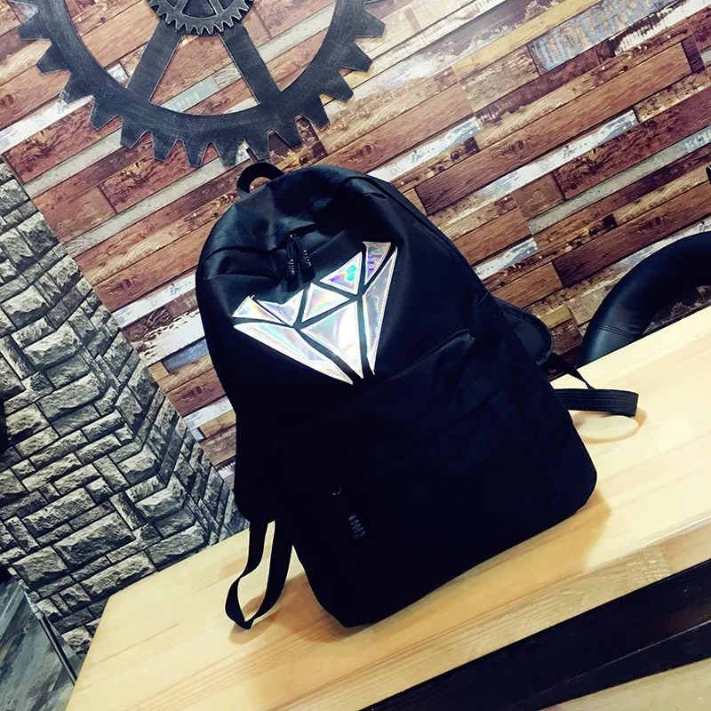 

College wind Women backpack Teenages Girls High School bags teens large Simple Campus nylon Back Pack Female bagpack black