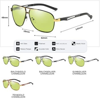 Day Night Intelligent Photochromic Polarized Driving Sunglasses for Men Women Safety Driving UV400 Sun Glasses 5