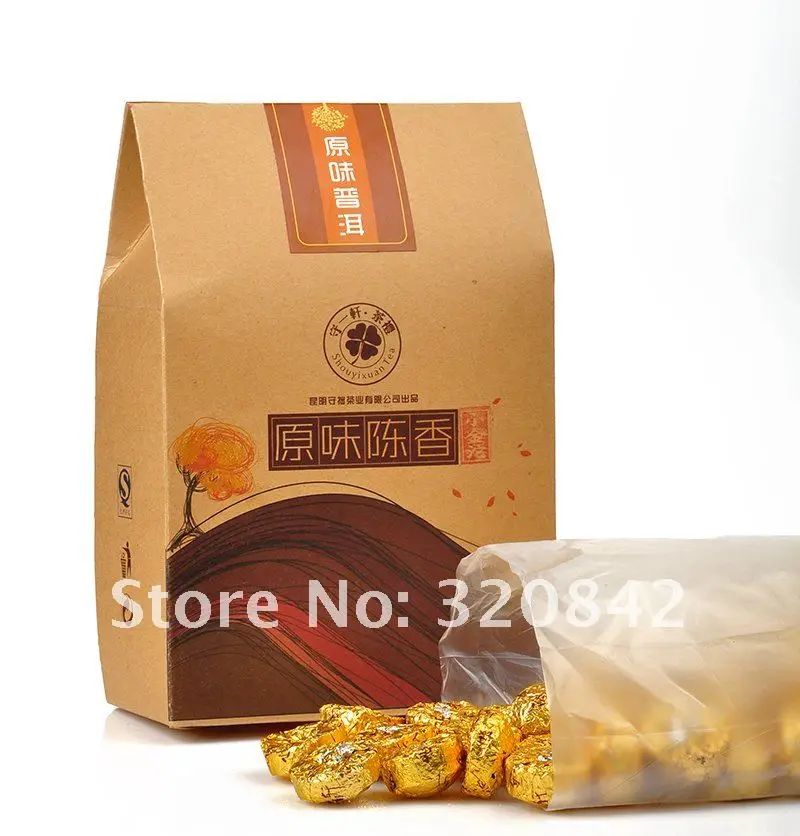 

500g Chinese vintage Yunnan Pu er Pu'erh tea natural organic health cooked tea brand Premium small golden Tuo tea