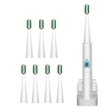 AZDENT профессиональная электрическая звуковая зубная щетка 8 шт. сменные головки перезаряжаемая зарядка зубная щетка водонепроницаемая для взрослых