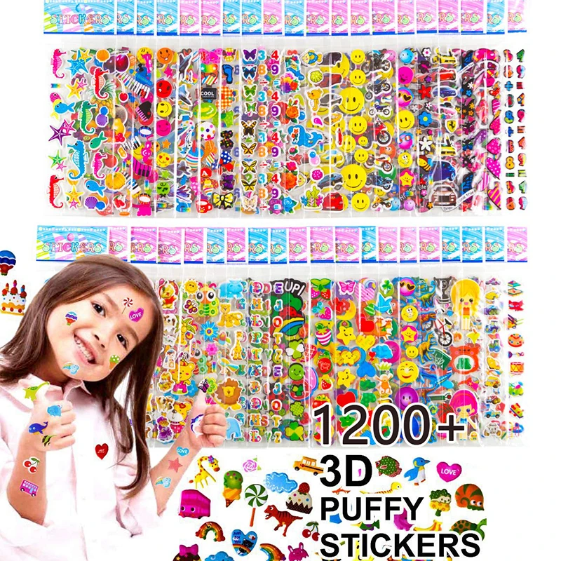 3D Puffy Bulk Stickers for Girls And Boys