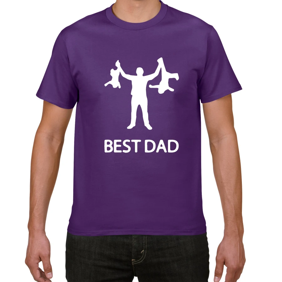 Лучшая уличная футболка для папы, Мужская футболка смешного дизайна на День отца, хлопок, летняя футболка в стиле хип-хоп, футболка в подарок, мужская одежда - Цвет: W533MT purple