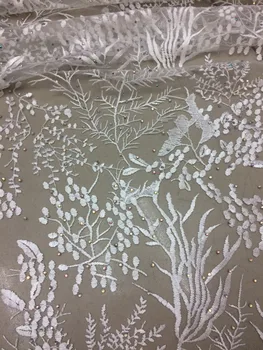 

Nigerian Tule French Lace Fabric with stones S-6274 Mesh Materials Indian Fabric 5 Yards/Lot Latest African Laces